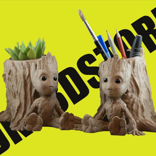 3d stl /Baby Groot Pencil Holder /pcs model