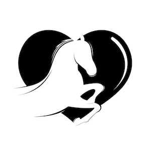 Horse SVG, Heart SVG, Digital Download Horse SVG, I love Horses Svg, Beautiful Horse Svg, Horse Head svg, Horse Silhouettes for Cricut
