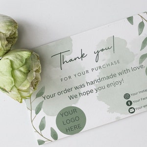 Druckbare Dankeskarten Business Vorlage Poshmark Etsy Small Business Danke für Ihren Einkauf Bearbeitbare Kundenverpackung auf Canva