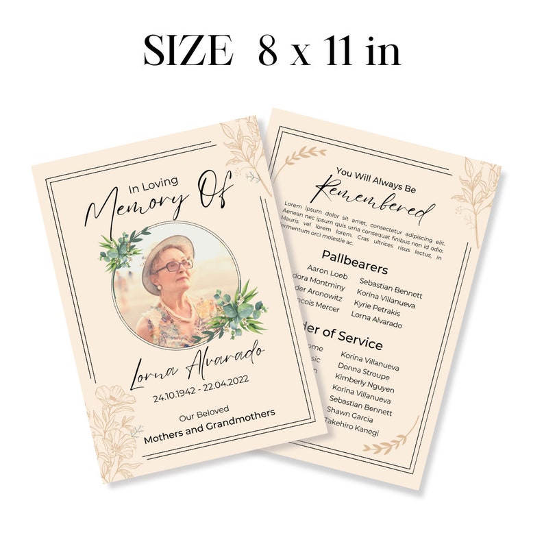 Obituary Template, Funeral Template, Memorial Template, Program Obituary Template, Funeral Template, Memorial Template, Program