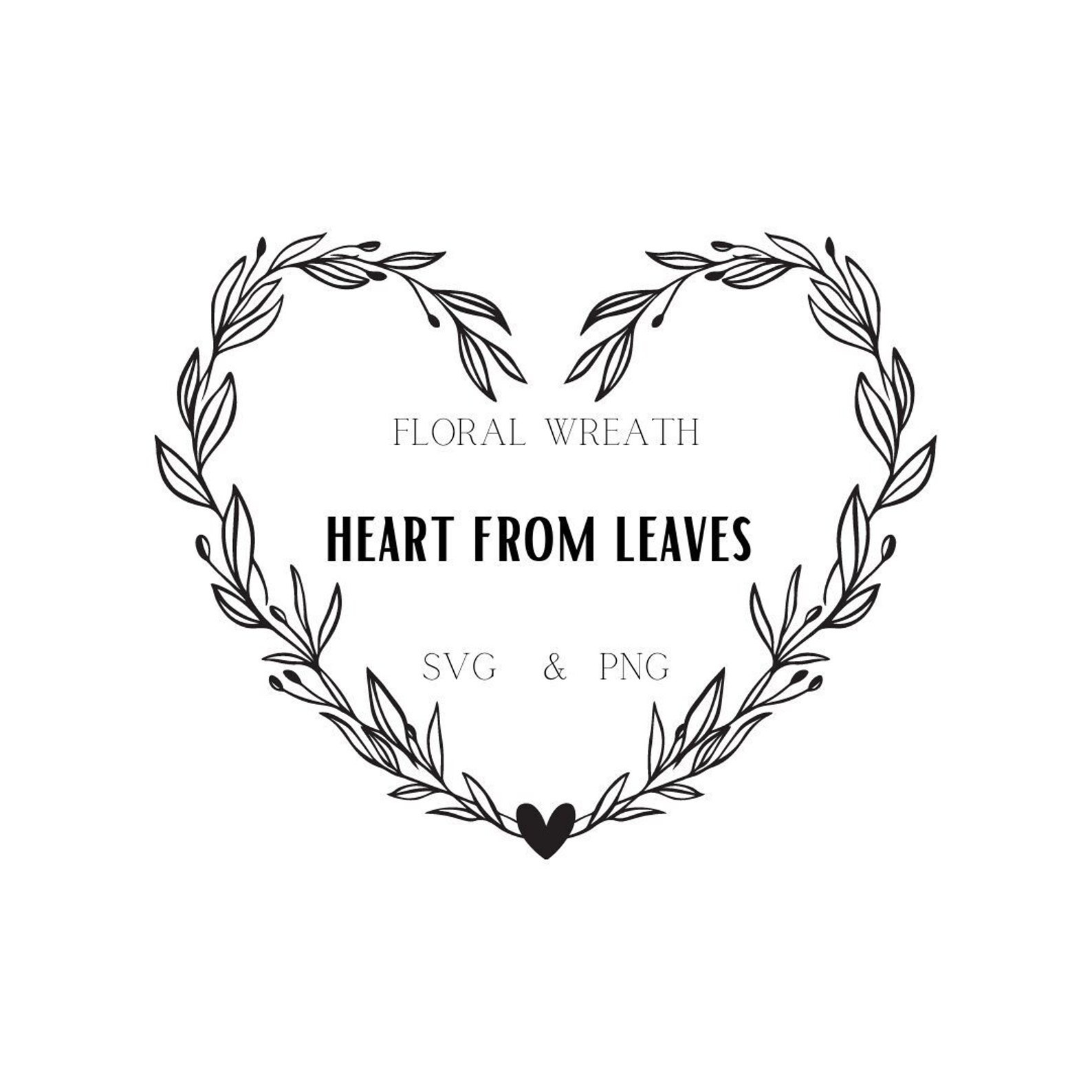 Heart Floral Wreath SVG Svg Files for Cricut Monogram Svg Wedding Svg ...