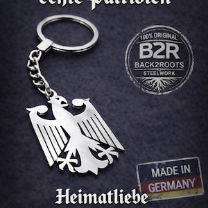 Schlüsselanhänger Deutschlandadler Bundesadler Komplett aus Edelstahl Reichsadler Heimatliebe Patriot