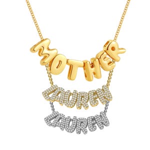 Collar personalizable con letras de burbujas: joyería única y moderna