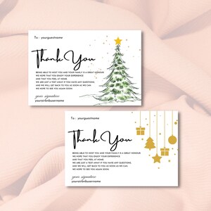 Modello per biglietto di ringraziamento natalizio di Airbnb, download digitale, biglietto di ringraziamento aziendale per le vacanze, biglietto di benvenuto, modificabile con Canva