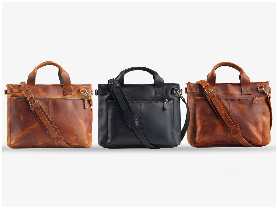 Leather Accessories Messenger Bag, Business Bag Briefcase for Husband