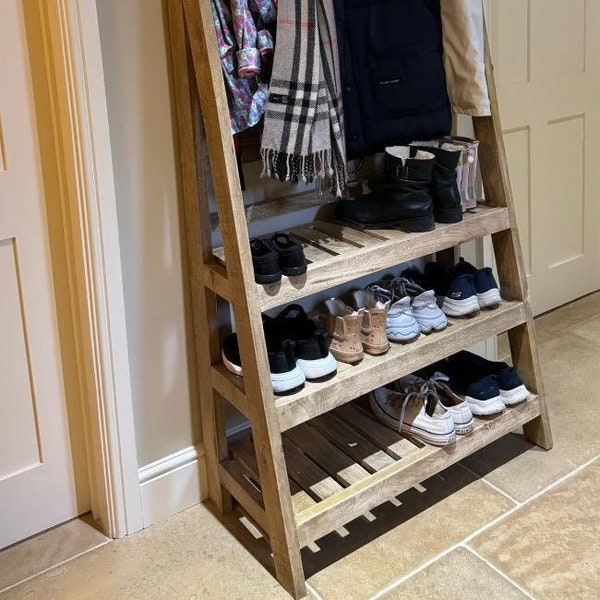 Hallway Tidy Coat Rack Shoe Storage Hallstand Bootroom - Solid Wood 175cm x 85cm