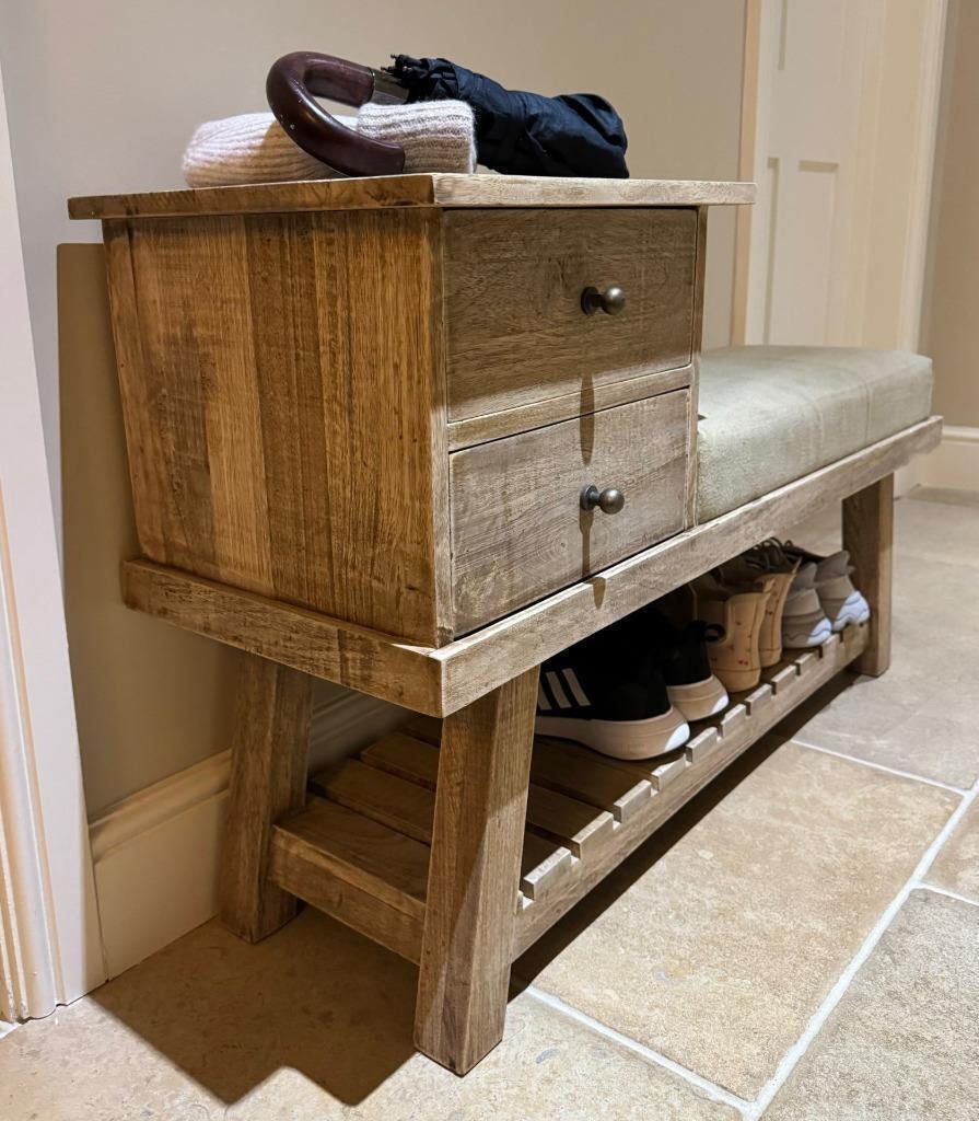 Bench With Side Table / Drawers & Shoe Rack - Ideal for Hallway ...