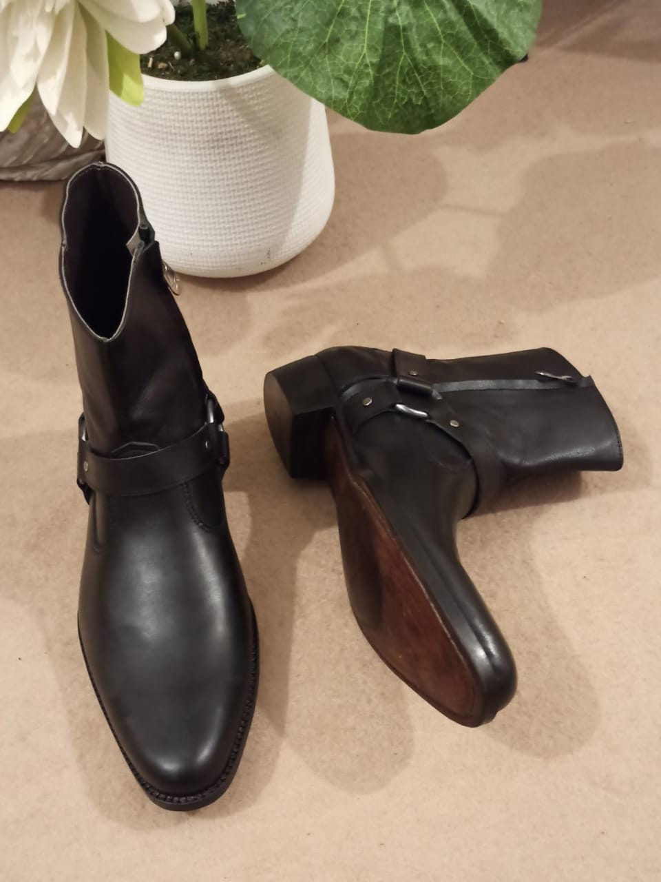 mens black leather ankle boots