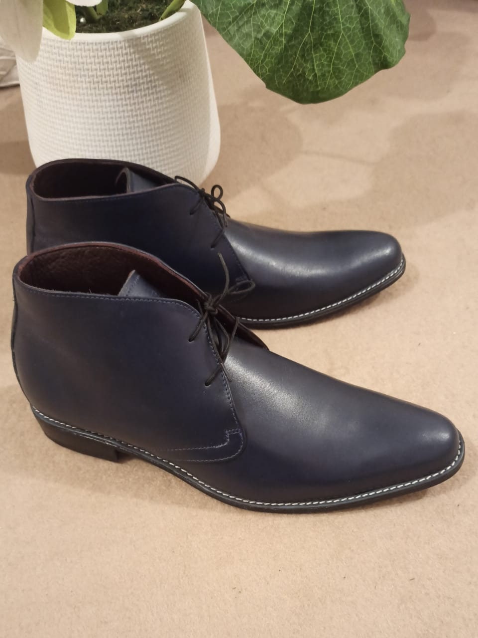 mens navy blue duck boots