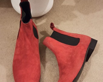 Red Suede Leather Ankle for Men Western - Etsy