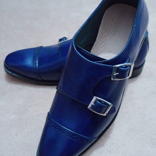 Royal Blue Dress Shoes for Men Etsy