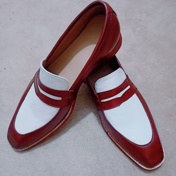 Men Red White Dress Shoes - Etsy