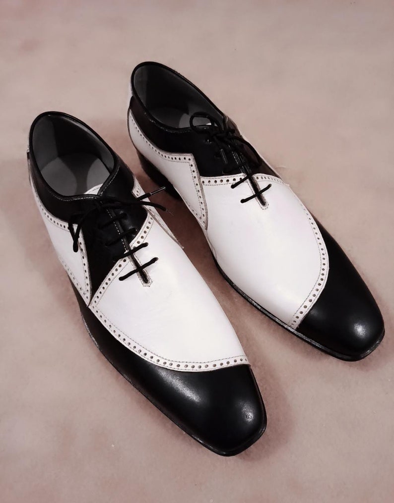 Oxford Black and White Spectator Shoes for Men Dress Shoes, Business Casual Fashion Shoes Etsy
