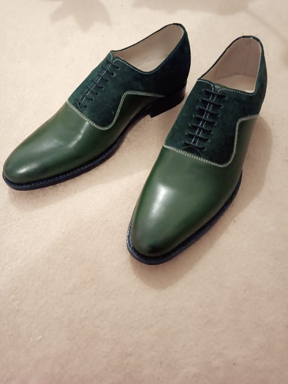 Men's Green Wedding Shoes Green Suede Leather Shoes, Men Green Dress