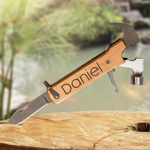 Engraved Multitool Knife, Groomsmen Gift, Pocket Knife Christmas Gift, Gift for Dad, Personalized Gift for Boyfriend, Husband Birthday Gift