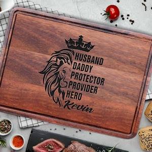 Christmas Custom Grilling Gift for Dad, BBQ Engraved Cutting Board, Grandpa Kitchen Christmas Gift, Grill Accessories, Papa Birthday Gift