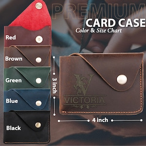 Cartera tipo sobre de piel para mujer, minitarjetero, hecha a mano
