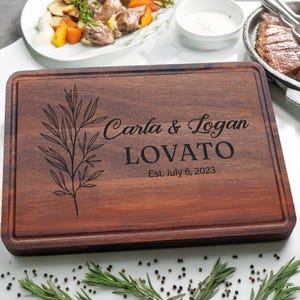 Personalized Cutting Board Wedding Gift, Bamboo Charcuterie Board, Unique Valentines Day Gift, Bridal Shower, Engraved Engagement Present,
