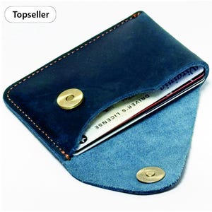 Tarjetero de cuero, tarjetero personalizado, tarjetero con monograma, estuche personalizado para tarjetas de presentación, regalo de empresa