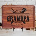 Personalized BBQ Cutting Board Gift for Grandpa, Grilling Accessory, Gift from Grandkids, Father's Day Gift, Grandpa's Birthday Gift