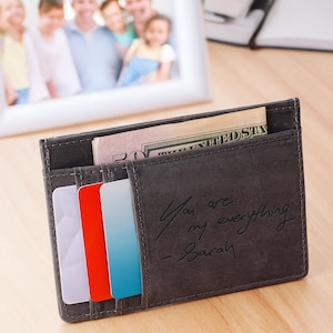 Minimalist Leather Wallet, Slim Card holder, Personalized Card Holder, Fathers Day Gift, Leather Wallet, Custom Card Holder, Gift for Him