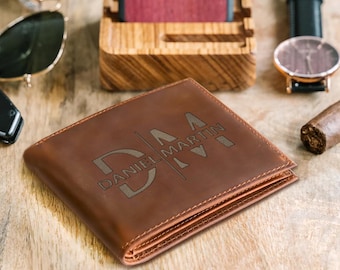 Engraved Dad Gift, Men's Wallet, Custom Monogrammed Wallet, Personalized Wallet, Engraved Wallet, Gift For Him, Groomsman Gift