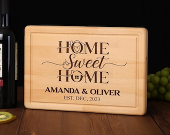 Personalized Engraved Cutting Board: New House Gift Home Sweet Home Housewarming Gift