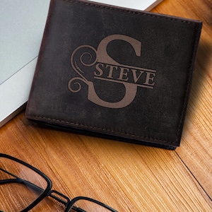 Cartera personalizada, cartera para hombre, cartera grabada, cartera para padrinos de boda, cartera de cuero, cartera personalizada, regalo para novio, regalo de aniversario para él