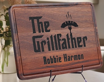 Personalized Father's Gift For Him, BBQ Cutting Board, Personalized Grill Master Cutting board, Gift for Husband, Birthday Gift for Him