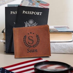 Cartera de cuero personalizada de fútbol, carteras de cuero personalizadas para jugadores de fútbol, fanáticos de los deportes de equipo, regalo de Navidad para él, papá, padre, novio