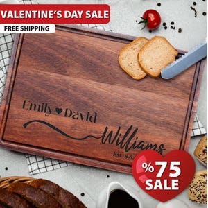 Personalized Engraved Cutting Board, Custom Cutting Board Wedding Gift, Housewarming Gift, Anniversary Gift, Engagement Gift