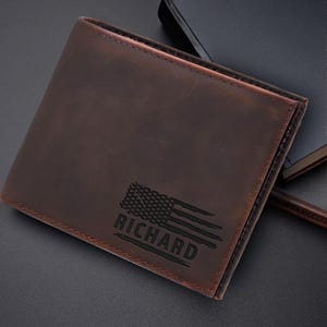 Billetera personalizada, Billetera para hombre, Billetera grabada, Billetera para padrinos de boda, Billetera de cuero, Billetera personalizada, Regalo para novio, Regalo de aniversario para él