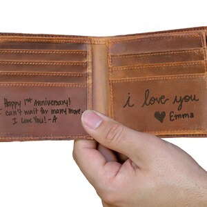 Regalo del día del padre, regalo del primer día del padre, billetera de cuero grabada, regalo de cumpleaños, regalo de esposa, hija, hijo, billetera de papá, regalos para abuelos