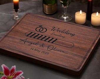 Personalized Engraved Wedding Cutting Board: Custom Newlywed Gift