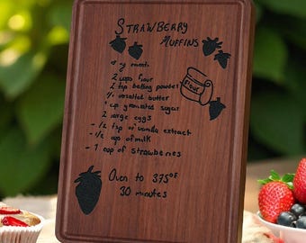 Grandma's Handwritten Recipe Cutting Board, Mother's Day Gift, Custom Engraved Family Recipe Keepsake, Wedding Anniversary Gift