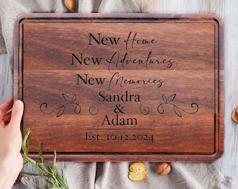 House Warming Custom Engraved Cutting Board Gift, New Home Gift, Personalized Wood Board First Home Gift, Open Home Realtor Closing Gift
