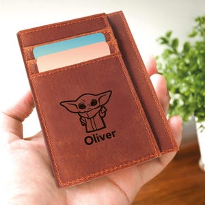 Mini billetera de cuero genuino para mujer, billetera pequeña personalizada y linda, billetera pequeña para mujer, billetera para tarjetas de crédito para mujer, billetera de cuero para mujer