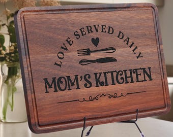 Mama's Kitchen - Custom Wood Cutting Board - Engraved Cheese Board - Gifts for Mom - Personalized Kitchen - Kitchen Gift - Charcuterie Board