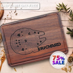 Personalized Fantastic Designed Falcon Cutting Board Gift, Christmas Gift for Star War Lover, Seasonal Decor, Custom Home Decor for Dad Son