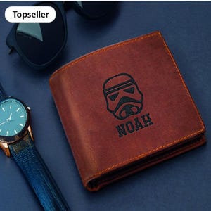 Idea de regalo para hombres, regalo para papá grabado, billetera para hombres, billetera con monograma personalizado, billetera personalizada, billetera grabada, regalo para él, regalo para padrinos de boda