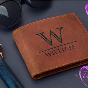 Men gift idea, Engraved Dad Gift, Men Wallet, Custom Monogrammed Wallet, Personalized Wallet, Engraved Wallet, Gift For Him, Groomsman Gift