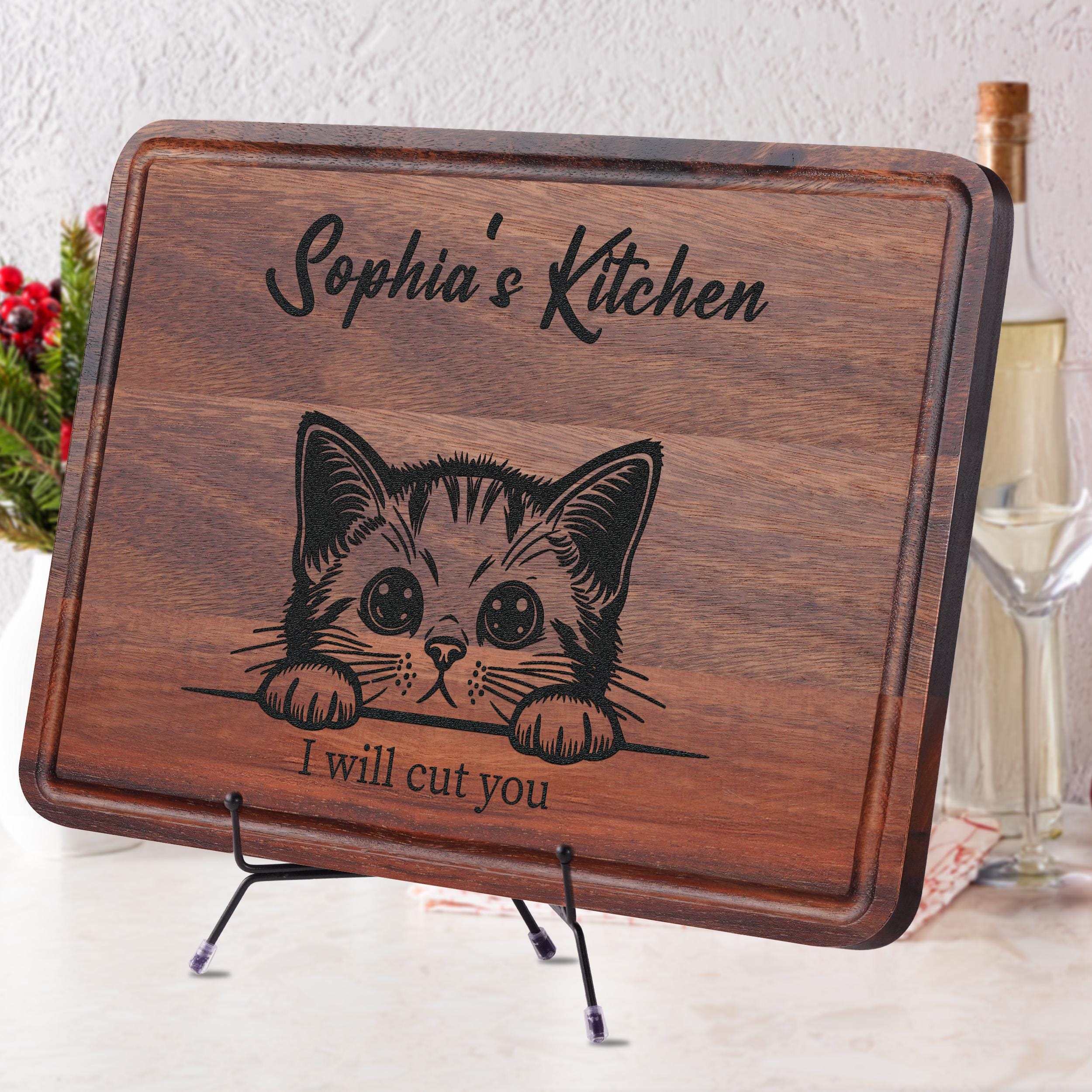 thumbnail image 2 of Unque Chrstmas Cat Wood Block Sgns, Festve Cat Decoratons For 2 of 11