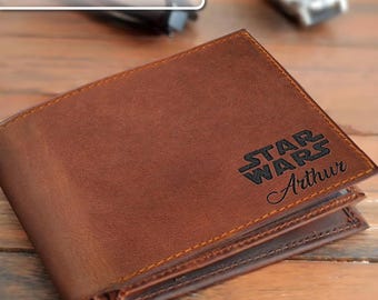 Personalized Leather Mens Wallet, Gift for Anniversary, Graduation, Dad, Boyfriend, Him, Husband, Father, Handwriting Engraved Custom Wallet