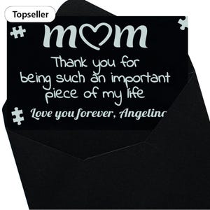 Personalised Own Message Metal Wallet Card - Sentimental Romantic Keepsake Gift For Him, Her, Wife, Husband, Anniversary, Mothers Day Gift