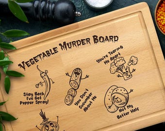 Funny Vegan Engraved Wood Chopping Board Gift, Kitchen Best Friend Gift, Housewarming Gift Funny Quotes for Vegans, Gift for Vegetarians