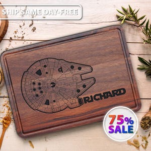 Personalized Fantastic Designed Falcon Cutting Board Gift, Christmas Gift for Star War Lover, Seasonal Decor, Custom Home Decor for Dad Son