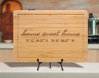 Our First Home Gift, Personalized New Homeowner Cutting Board, Custom Family Established Sign, Housewarming Present, Home Sweet Home Board