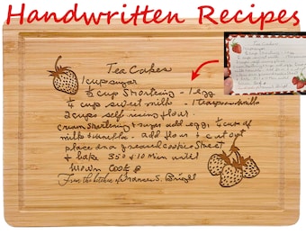 Handwritten Recipe Cutting Board, Grandma's Handwriting, Engraved Recipe, Mother's Day, Gift for Mom Nana, Personalized Cutting Board, Nonna