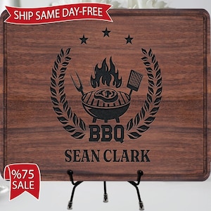 Personalized BBQ Gift for Dad, The Grillfather Cutting Board, Custom Grill Master Board, Father&#39;s Day Gift for Him, BBQ Cutting Board