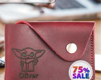 Mini billetera de cuero genuino para mujer, billetera pequeña personalizada y linda, billetera pequeña para mujer, billetera para tarjetas de crédito para mujer, billetera de cuero para mujer